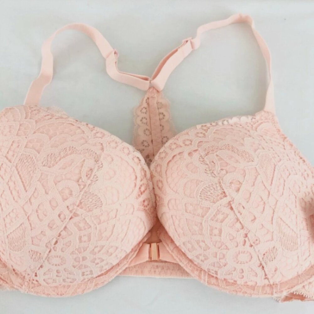 Auden Lace Lightly Lined Racerback Bra Pink/ W9E30Z  34D - Picture 4 of 5